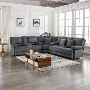 Plush reclining online sectional